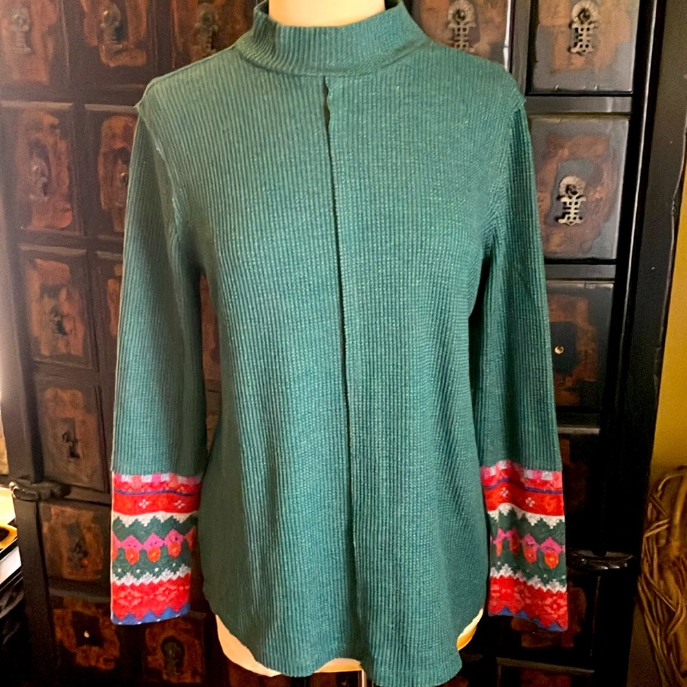 Maurice’s festive and cozy waffle knit top!